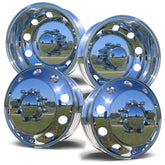 17.0"x6.00" Northstar Mirror Polished Both Sides 2012-2018 Dodge Ram 3500 DRW 8X6.5" 4 Wheel Kit